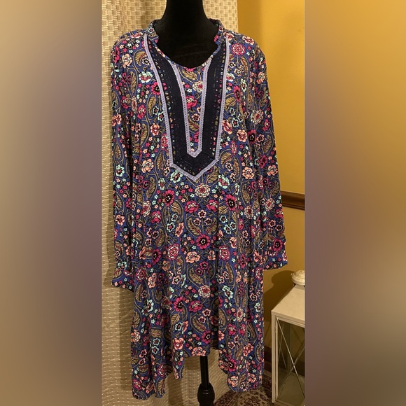 NWOT. Matilda Jane Thoughts & Dreams Floral Patterned Blue Dress - Picture 2 of 6